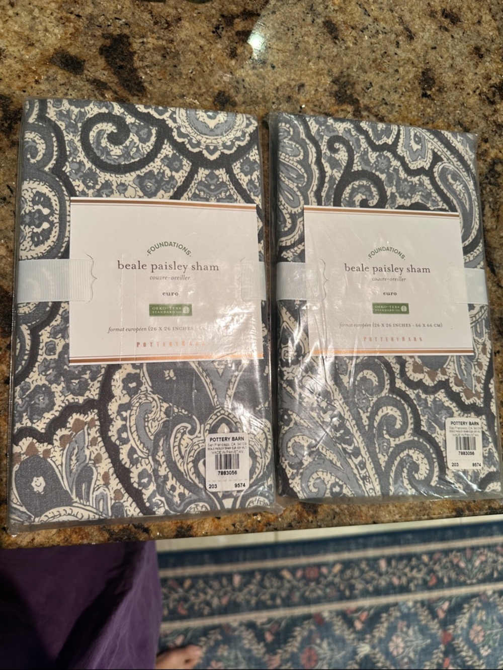 Set of 2. Pottery Barn Beale Paisley Euro Sham get mlt. NWT